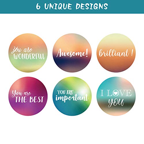 600 Pieces 1.5 Inch Positive Stickers Motivational Encouragement Quote Label Stickers Handwritten Modern Artistic Inspirational Stickers For Greeting Cards Envelopes Sealing Decor #TOP2