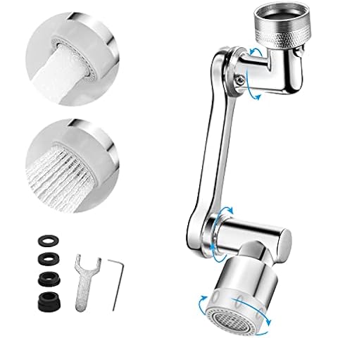Tap Extender Faucet Aerator Kitchen Tap Spray Head Universal Splash Filter Faucet Adapter 1440° Rotatable Multifunctional Kitchen Sink Water Saving Adjustable Dual Function Bathroom Faucet Bubbler Cover