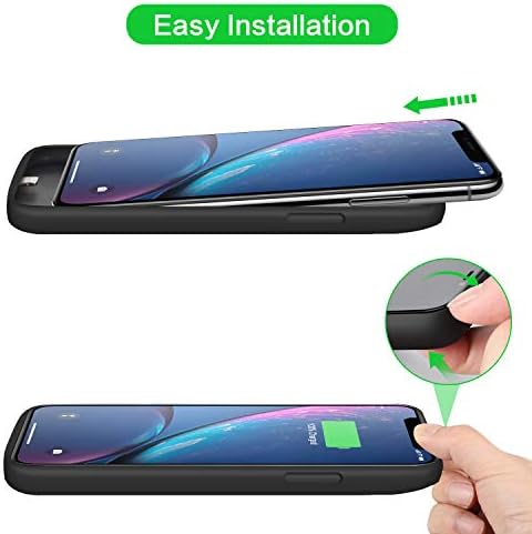 iPosible Battery Case for iPhone XR, [6800mAh] Charging Case Extended Battery for XR Rechargeable Battery Power Bank Portable Charger Case [6.1 inch]Newest Version Black