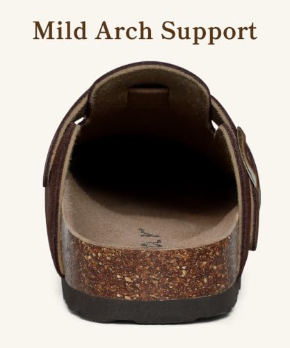 Image of ODOLY Genuine Suede Clogs for Women Men Comfort Cork Footbed Potato Shoes