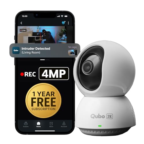 Qubo Smart 360° 4MP Wi-Fi [Free 1-Year Subscription] Security Cam...