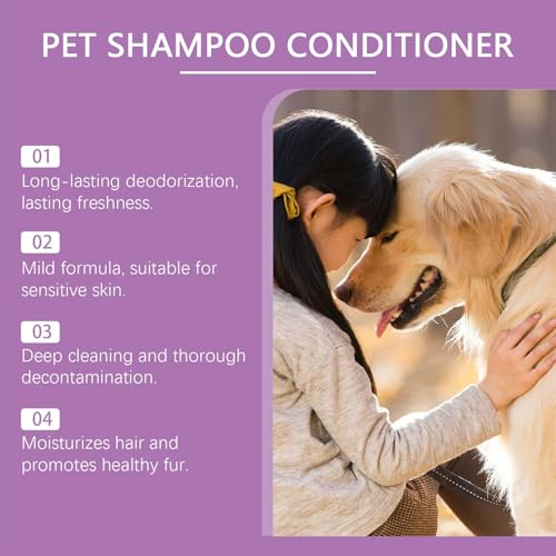 Shampoo e Condicionador para Cães, Shampoo Condicionador para Cães,Natural Pet Detangler 100ml Shamp