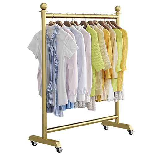 Présentoir à vêtements or tringle robuste 150 cm et séchoir à poteau unique anti-rouille