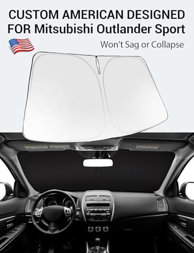 Image of Proadsy 2026 Upgrade Windshield Sun Shade Custom Fit Mitsubishi Outlander Sport 2011-2025 2026 4-Layer Foldable Front Sunshade Protector Sun Visor Blocks UV Rays Keep Car Cooler