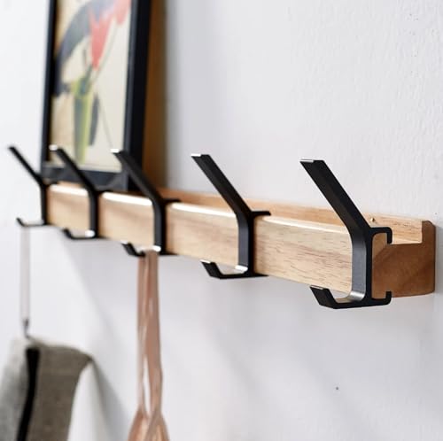 Porte-manteaux mural en bois et métal - Design minimaliste et moderne - Style élégant - Résistant capacité de 20kg
