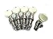 Generic 5 String Banjo Tuning Peg Machine Head Nickel Plated Ivory Plastic Button, 4 Long and 1 Short, 5pcs in One Set