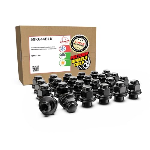 Image of Wheel Accessories Parts 24 Pcs M12x1.25 12x1.25 Thread OEM Factory Style Lug Nuts 1.45 inch Long Black 13 /16 inch 21mm Hex 40224-JK00A 611-294 Fits Nissan Frontier Titan (Non XD) X-Terra