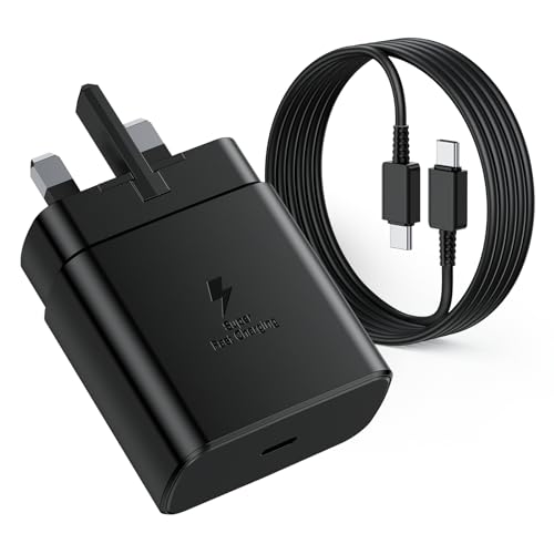 45W Samsung Fast Charger Plug USBC and Cable 2M for Galaxy S26 S25 Ultra S24 S23 S22 S21 FE A17 A16 A15 A22 A25 A26 A32 A33 A34 A35 A36 A53 A54 A55 A56 Samsung USB C Charger Plug UK Type C Charger