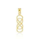 14K Yellow Gold Vertical Infinity Double Knot Pendant Only