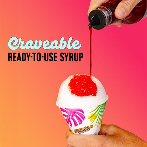 Hawaiian Shaved Ice Cherry Syrup – Nut Soy & Dairy Free - Flavor Fluffy & Crunchy Snow Cones - Shelf Stable - Makes 8 Servings - 16 ounces - Thumbnail 5