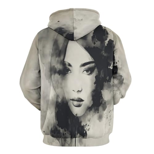 Sweat à capuche nouveauté imprimé 3D pull gris graphique pour vêtement de sport de couple - 4