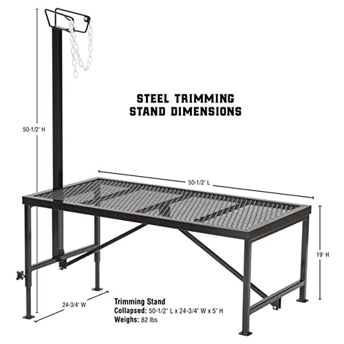 Weaver Leather Livestock Steel Trim Stand - Adjustable and Durable Trimming Stand for Sheep, Goats, and Other Livestock - Wire Headpiece Holds Animals in Place During Grooming, Black, 1 Ct (Pack of 1)
