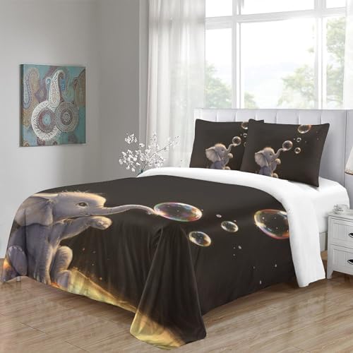 Parure de lit éléphant king size en microfibre douce avec zip - 5