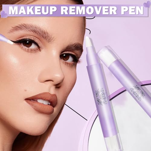 Damusi Makeup Remover Pen,2Pcs Quick Fix Makeup Eraser Pen Correct Makeup Mistakes For Mascara Fixer Eyeliner Lipstick,Travel-Friendly Make Up Removers Pen Eye Make Up Corrector thumb #1