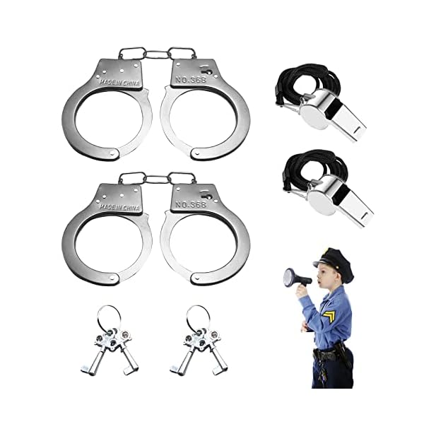 Handschellen Kinder 2 Handschelle Polizei Spielzeug Handschellen Kinder Metall Kinderhandschelle mit 4…