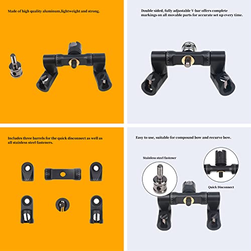 Perogen Archery Bow Stabilizer Double Side Adjustable V-Bar Mount Quick Disconnect For Recurve Bow And Compound Bow #TOP4