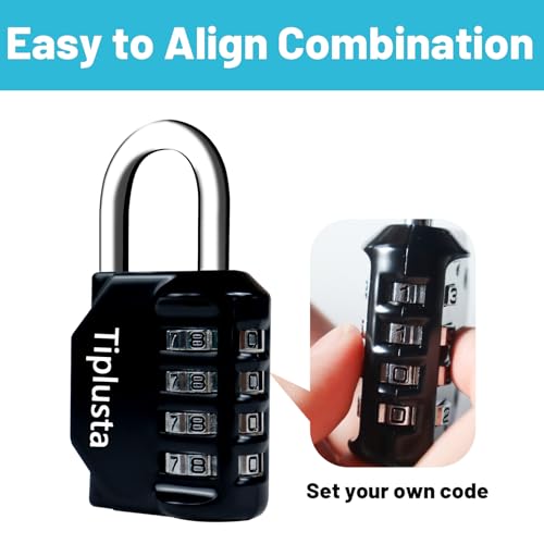 Image of 2 Pack Combination Lock, 4 Digit Resettable Padlock Lock Waterproof for School Gym Locker, Sports Locker, Fence, Toolbox, Gate, Case, Employee Hasp Storage (Black)