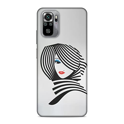 Image of Printed Mobile Back Hard Case Cover for Xiaomi Redmi Note 10 / Xiaomi Redmi Note 10S | Girl, Cute Girl, Eye Lashes, Scarf, Lipstick-2197