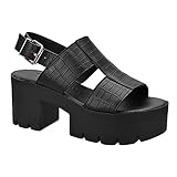 READYSALTED Double Wide Band Ankle Strap Buckle Sling Universal Platform Sandals for Women...
