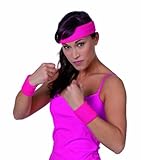 Farbe: Neon-Pink Wilbers Karnaval 3 TLG. Set Schweißband, Arm und Stirnband, Neon - Pink