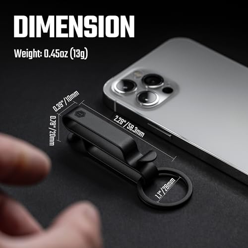 Image of KeyUnity KM00 Titanium Belt Loop Keychain Clip Double Side Quick Release Key Holder with Detachable Key Ring