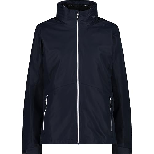 MVP 3.000 CMP - Giacca Donna Zip Hood Staccabile Inn.Jacket, Black Blue, L