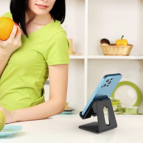 Image of Crpich Acrylic Phone Stand, Ergonomic Design for Apple iPhone and Samsung Galaxy, Compatible with 4-8 Inch Screens, Black