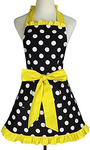 Amazon キッチンエプロン シェフエプロン 素敵なエプロンかわいいスイングプリンセスエプロンのキッチン料理油防止エプロン女性女の子メイドスタイルエプロン エプロン Color Yellow エプロン オンライン通販