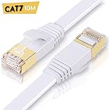 modem ethernet 【RJ45 CONECTOR 】 ULTRICS cable de red está blindado con foil y terminado con dos chapado en oro 50 micras 8P8C conectores RJ45. Este cable rj45 cat7 ofrece una conexión estable con componentes de red