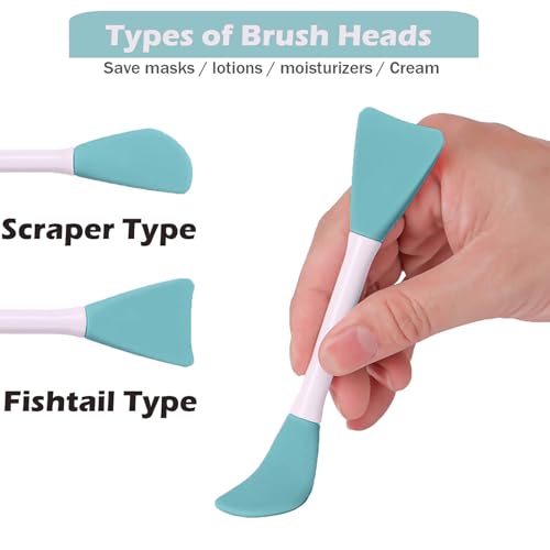RamPula Mask Applicator Silicone Face Brush Face Mud Cream,Clay Mask,DIY,Modeling Mask Brushes DIY Mud Mixing Spatula Double-end Handheld Scoop Skin Care Make up Foundation Gel Cosmetic Tools 3Pcs
