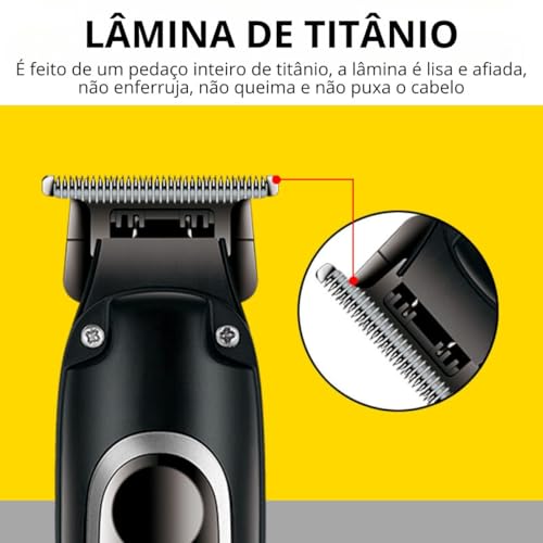 Maquina De Corta Cabelo Profissional E Aparador De Barba Usb (CINZA)