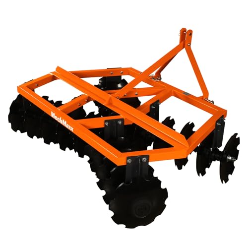 MechMaxx 3 Point 72'' Inch Notched Disc Harrow Plow for Category 1 Tractor, 16'' Discs(20pcs), 7'' Working Depth, Model DH72