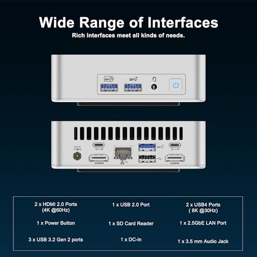 Image of GEEKOM Multitasking Office Work XT12 Pro Mini PC with 12th Gen Intel i7-12650H NUC12 Mini Computers(Beats 12450H), 32GB RAM & 1TB SSD Mini PC Windows 11 Pro(3-Year Coverage) 8K /Quad Display /USB4.0