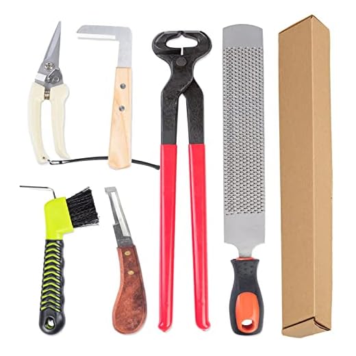 Nopaso Horse Farrier Hoof Tool Kit - 7Pcs 14 Inch Rasp Hoof Cutter Set Horseshoe Pliers File Hoof Trimmer Equestrian Supplies for Horses, Cattle, Sheep and Donkeys