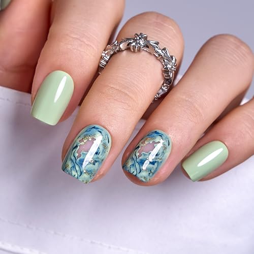 CurvLife Soft Gel Press On Nails Square, Long-Lasting Reusable Fa...