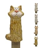 NETPROSHOP Dekorative Zaunfigur niedliche Katzen aus Keramik Zaunhocker Katze Höhe ca. 20 cm, Farbe:Mia