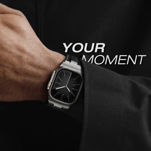 Image of Leather bands Compatible With Apple Watch Ultra Band 49mm 46mm 45mm 44mm 42mm, Superior Genuine Leather Rugged Metal Connector Durable Strap for Men iWatch Ultra3 2 1,Series 11 10 9 8 7 6 5 4 3 SE3 SE