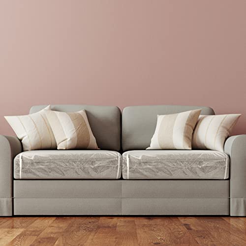 2 Piece Individual Clear Plastic Sofa Covers Pvc Waterproof Couch Covers For Pets Couch Protector Seat Cushion Covers Sofa Seat Slipcover Couch Slip Covers Furniture Covers For Against Cat Dog Clawing #TOP4