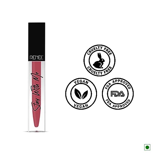Image of RENEE Stay With Me Matte Lipstick - Muse For Mulberry l Transfer Proof, Smudge & Waterproof | Long Stay l Highly Pigmented l Velvety, Matte Finish l Enriched with Vitamin E l Travel Friendly l 5 ml