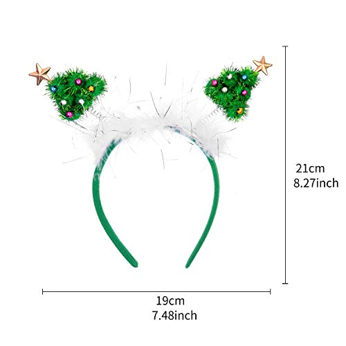 Lux Accessories Christmas Green Tinsel Foil Tiny Tree Gold Tone Star Green Fashion Headband #TOP2