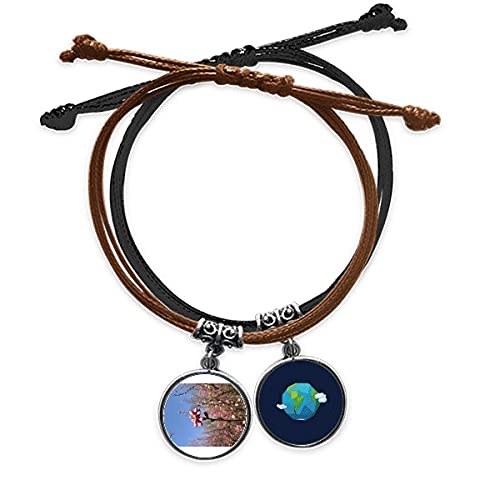 Pulsera de cuero Spring Flower Bud para paseos y estilo urbano casual