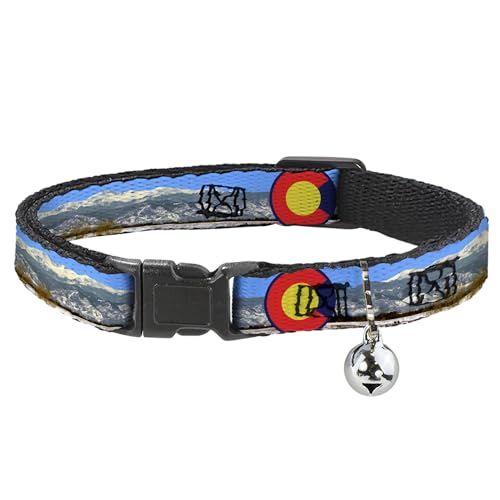Collar de gato ajustable Buckle-Down Colorado Mount Evans con clip 2