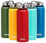 MIRA 40 Oz Stainless Steel Vacuum Insulated Wide Mouth Water Bottle - Thermos Keeps Cold for 24...