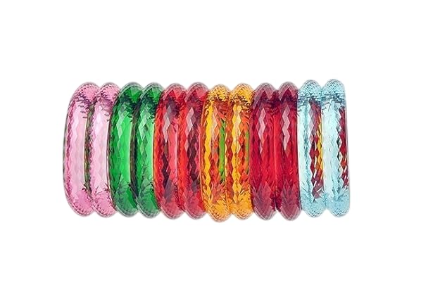 Women's Acrylic Multicolor Bangles Set for Girls & Women (Set of 12)-image-45