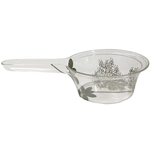Senko 54951 Salina Handtub with Handle, Washbasin, Approx. 11.2 x 6.3 x 2.6 inches (28.4 x 15.9 x 6.5 cm), Clear, Modern Plants Pattern
