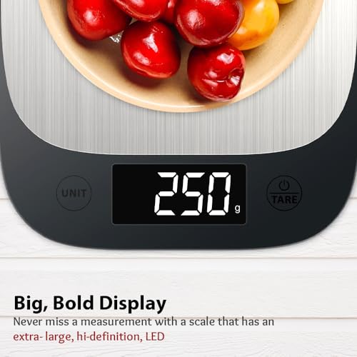 Image of HealthSense Weight Machine for Kitchen, Kitchen Food Weighing Scale for Health, Fitness, Home Baking & Cooking with SS Platform, Touch Button, Tare Function & 1 Year Warranty � Chef-Mate KS 70