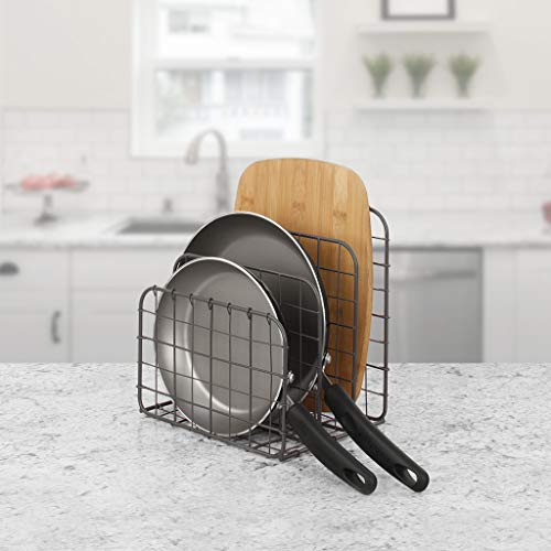 Spectrum Diversified A75076 Plate Rack, Lid Holder Bakeware Kitchen Cabinet Cupboard Organizer, One, Industrial Gray #TOP4