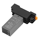 Cocoarm Relè Temporizzatore Ritardato, Timer Ritardato Digitale Ignifugo PP con Display LCD e Base, Ritardo di Accensione a 2 Vie, Perni in Lega di Rame, per Armadi di Lampioni Stradali di (AC220V)
