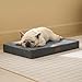 BEDSURE orthopädisches Hundekissen mittelgroße Hunde - 74x46x8cm waschbares Hundebett mit 2 in 1 Memoryschaum, kuscheliges Hundematte Hundematratze, dunkelgrau