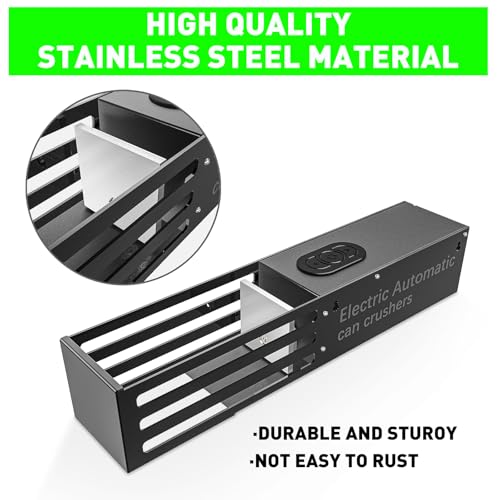 AZXILE Electric Can Crusher, Wall Mounted,Aluminum Can Crusher for Recycling 8oz&12oz&17oz, Heavy Duty Can Trash Compactor for Aluminum Seltzer, Cola, Beer Cans and Bottles